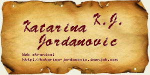 Katarina Jordanović vizit kartica